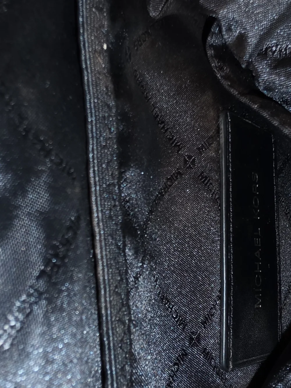 Michael Kors Black Logo Backpack with Raised MK Emblem